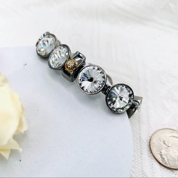 henri bendel Jewelry Henri Bendel Rivet And Crystal Logo Snap